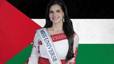 Nadeen Ayoub mewakili Palestina pada ajang Miss Universe 2025 November mendatang. (Foto:Ngopibareng.Id/Antara/@nadeen.m.ayoub)